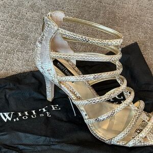 White House Black Market Metallic Gladiator Heel